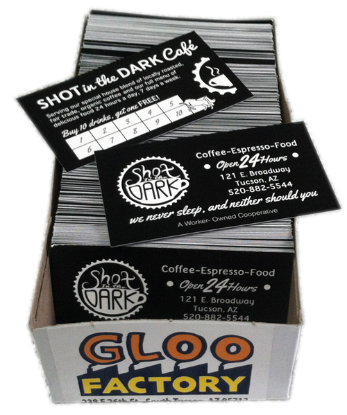 Business cards / punch cards for local cafe, 2 sided. 