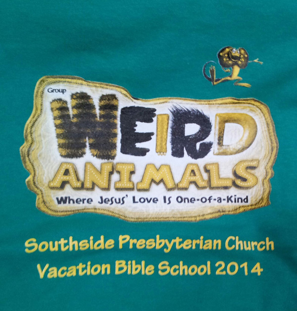 A three color design for Vacation Bible School. 