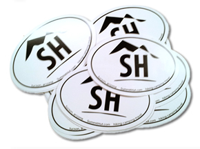 Oval die cut stickers - 1 color design. 
