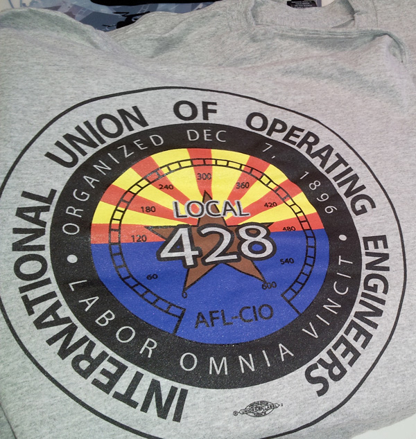 international union of operating engineers custom printed shirts in tucson