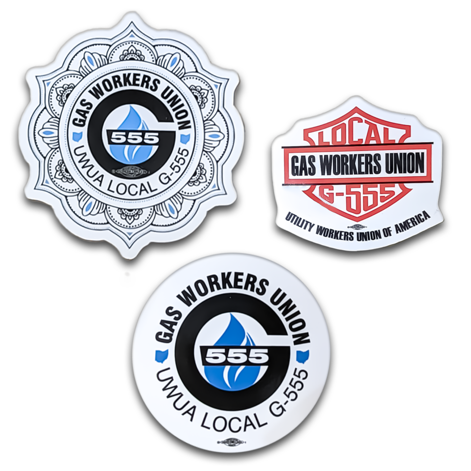Gas Workers Union Local G-555 stickers Tucson Print Shop 